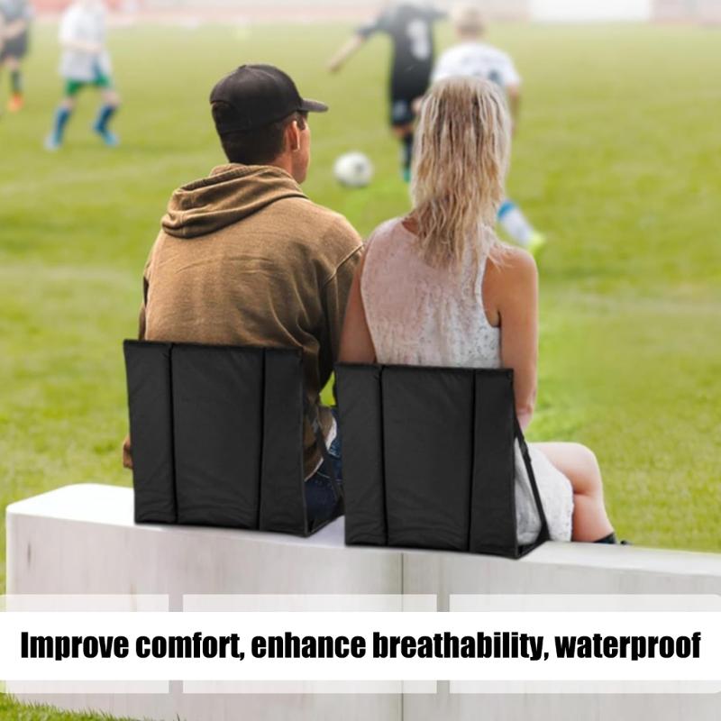 Stadium Seat Pad with Backrest Foldable Designs Waterproofs PU Leather Comfort for Outdoor Office Use