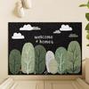 Green Plant Non-Slip Wear-Resistant Cuttable Door Mat for Dirt-Resistant Household Use
