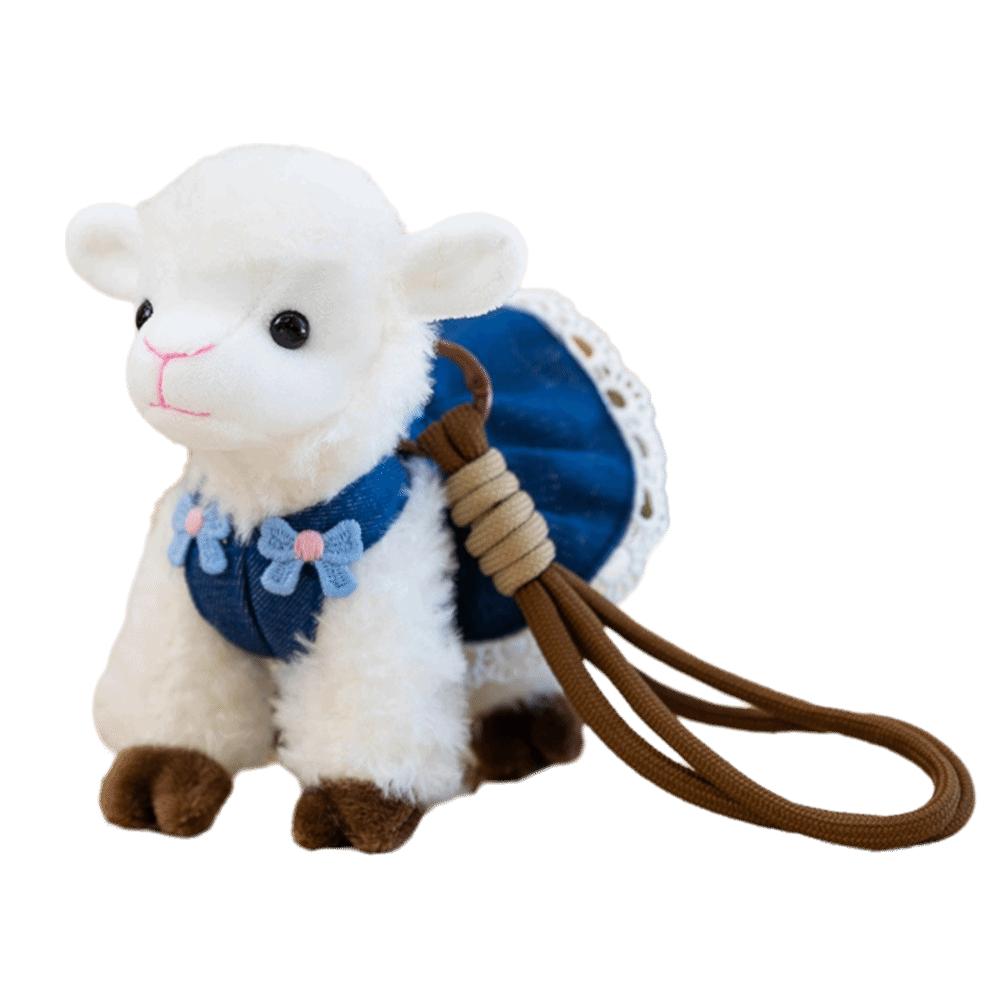 Kawaii Xinjiang Baby Lamb Doll PP Cotton Sheep Plush Keychain Standing Lamb Pendant Car Pendant