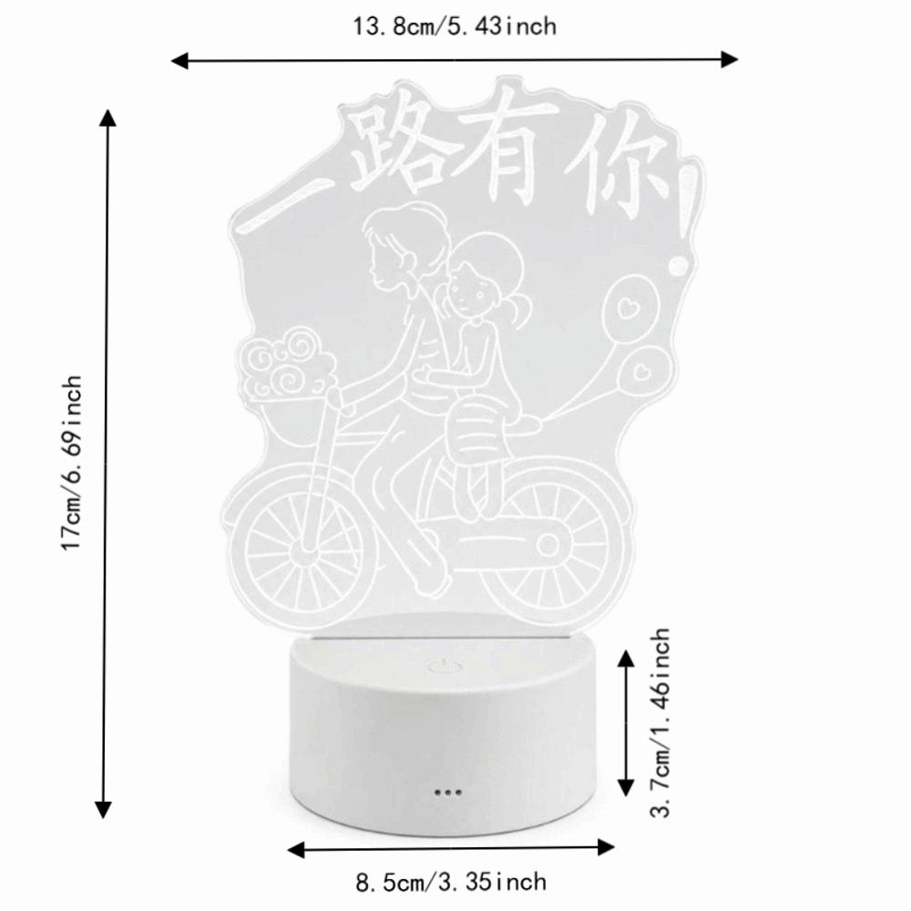 USB Battery Powered 3D Illusion Night Light Seven Color Changing Night Lamp Night Light  Home Decor