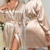 Pink Bride Bridesmaid Wedding Robe Spring Summer Female Sleepwear Kimono Bathrobe Gown Loose Casual Satin Home Dress Loungewear