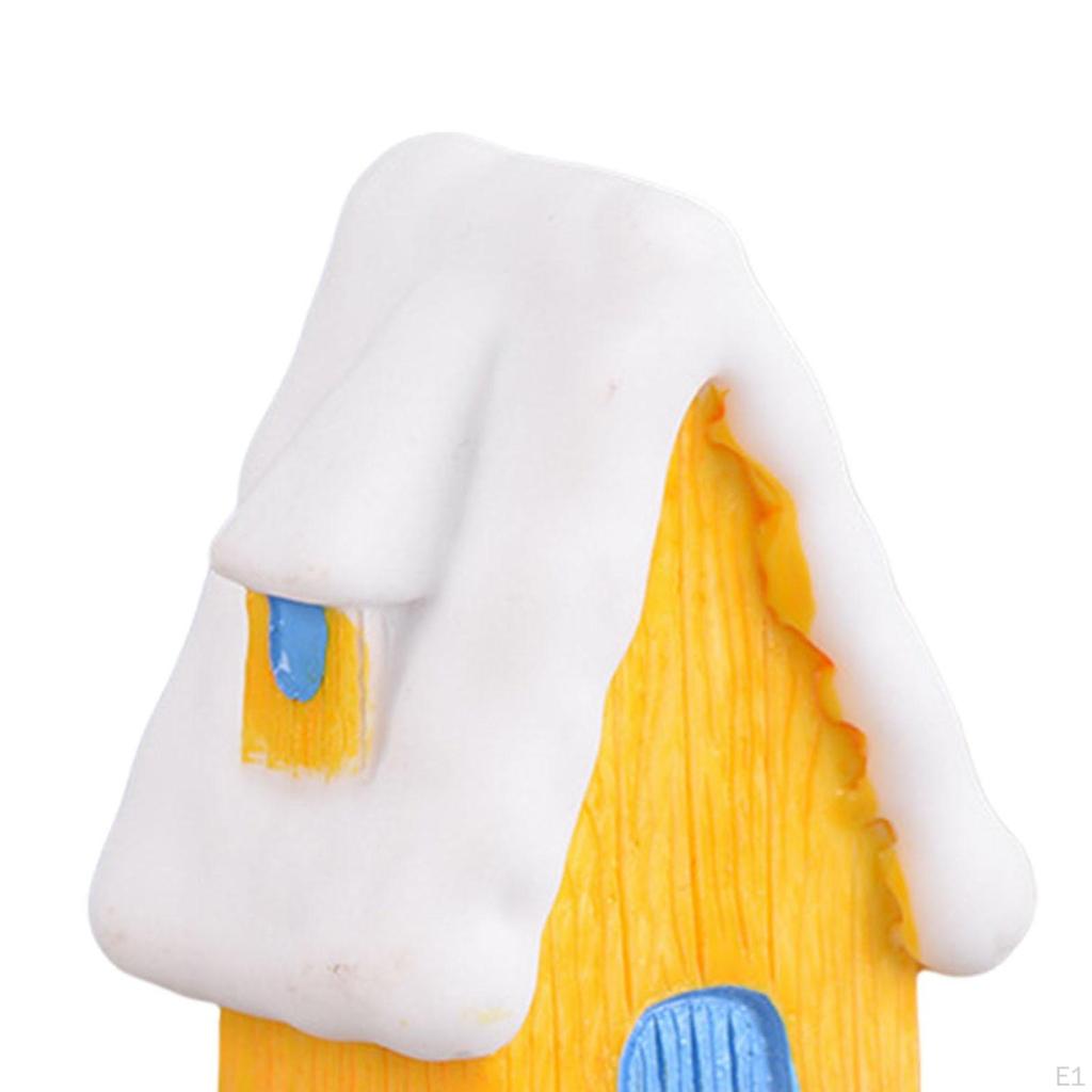 Mini Christmas Miniature Ornament Village House Figurines Xmas Hanging Figures Resin Statue for
