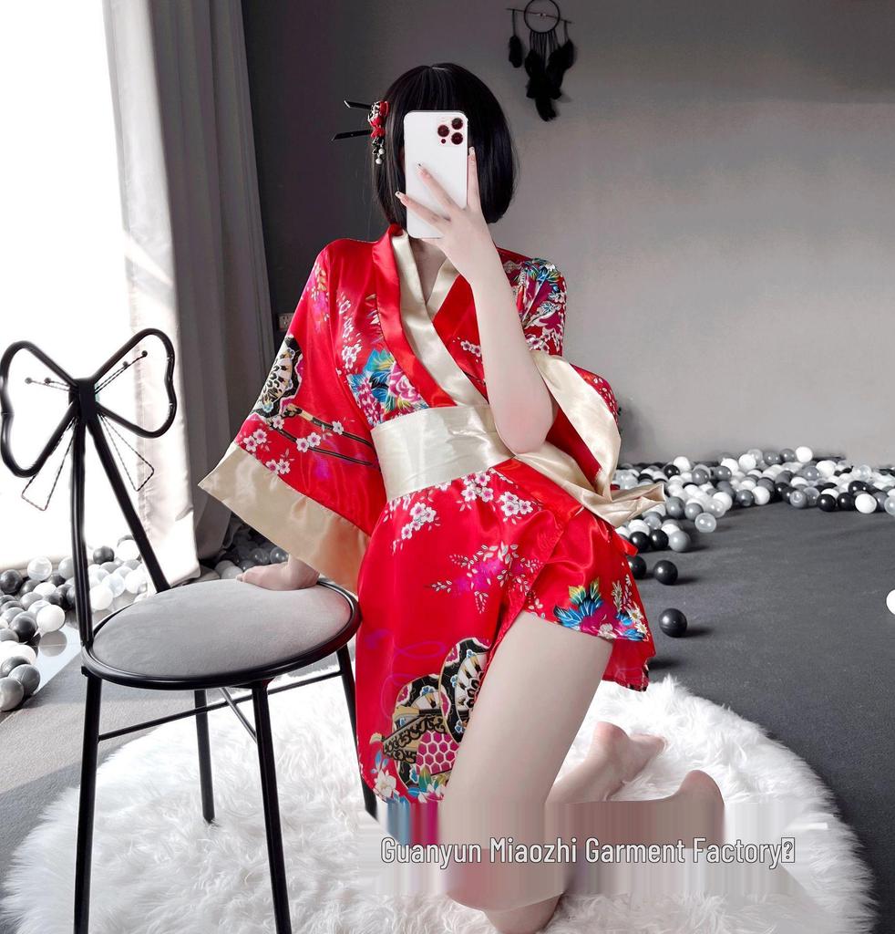 Three Lives Japanese Kimono Lingerie: Seductive & Playful Role Play Set 1006
