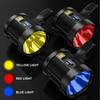 LED Super Bright Concentrated Solar Flashlight with 1 Color Filters Rechargeable Handheld Searchlight Outdoor Camping Hunting