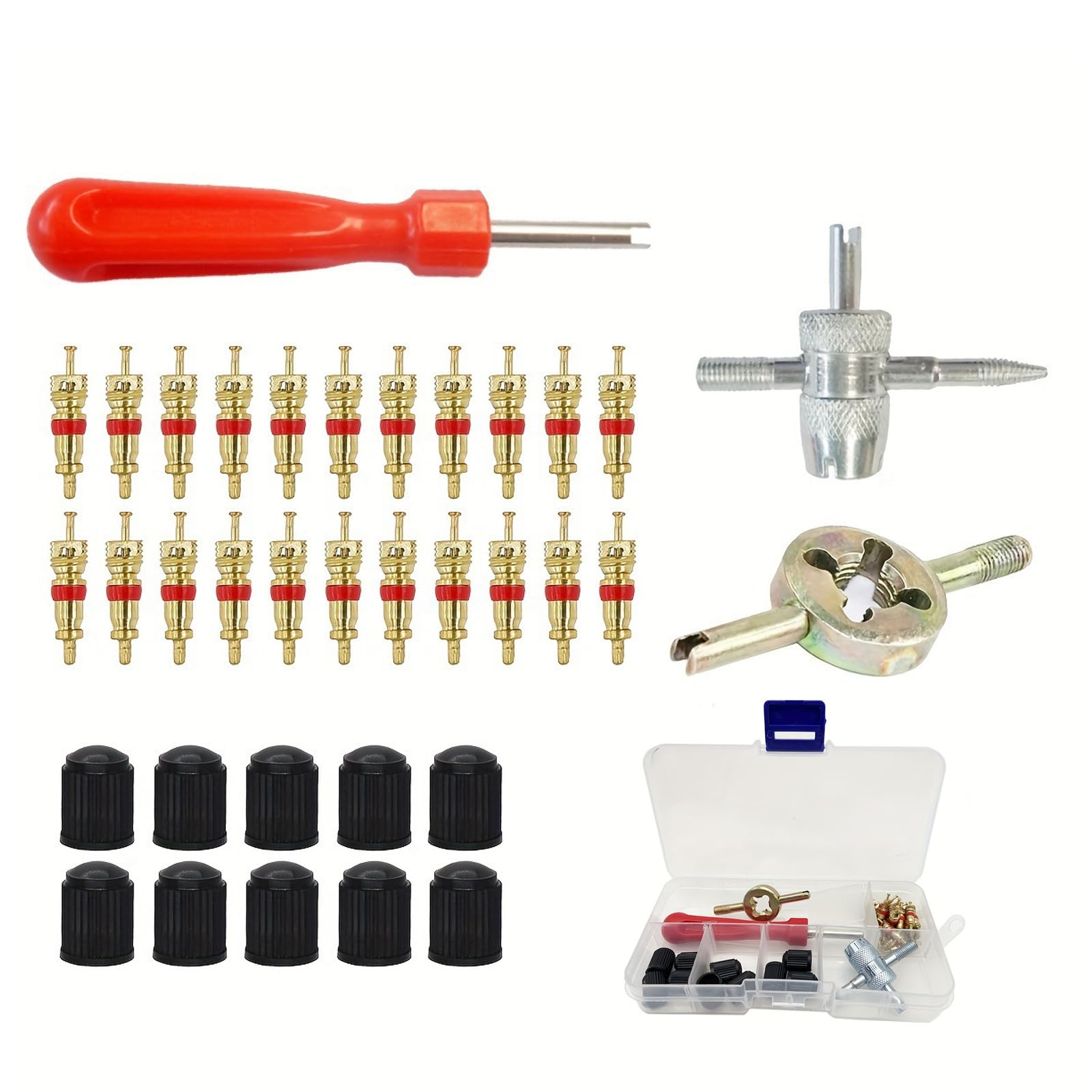 

FineGood Tire Valve Core, Tire Repair Tool, Tire Air Valve Installation Tool, Durable, Conversion