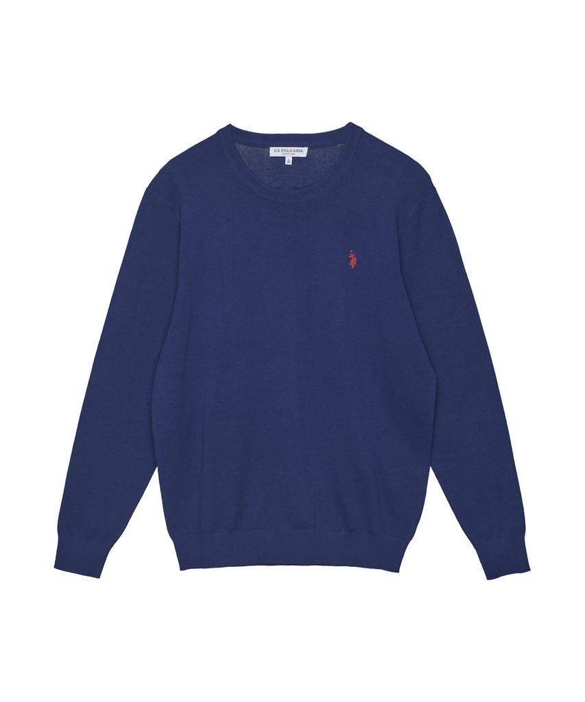 USPOLOASSN 100% Cotton Long Sleeve Round Knit_Blue