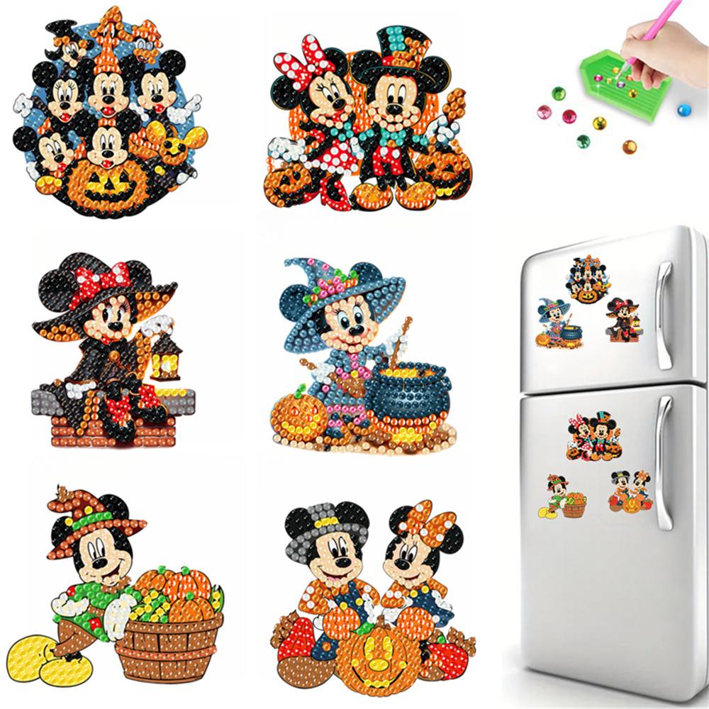 6pcs/Set Couple Pumpkin Series Diamond Painting Magnets for Refrigerator Diamond Art Fridge Magnets for Adults Diamond Art Refrigerator Magnets Kits