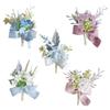 Luxurious Blue Silk Flower Lapel Pin Durable and Delicate Artificial Boutonniere Pin for Wedding Celebration