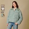 INMAN Women's Corduroy Lamb Wool Collar Short Down Jacket