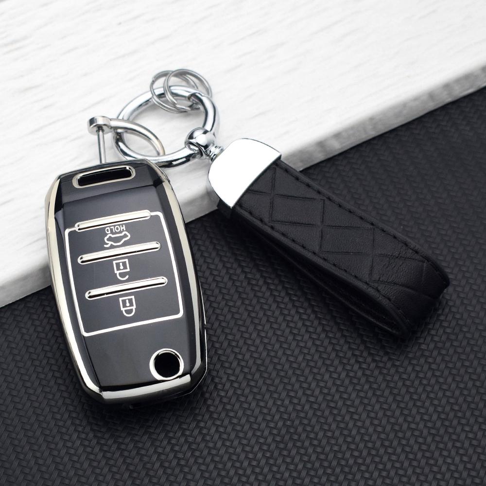TPU Car Remote Key Case Cover Fob Shell for Kia K5 Sportage K3 K2 Forte Rio Cerato Ceed Picanto Optima Sorento Stinger KeyChains