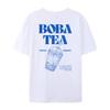 Boba Tea Back Print TShirt Cute Bubble Tea Graphic Tees Women Retro Aesthetic Foodie T Shirt Unisex Loose Vintage Fashion Tops