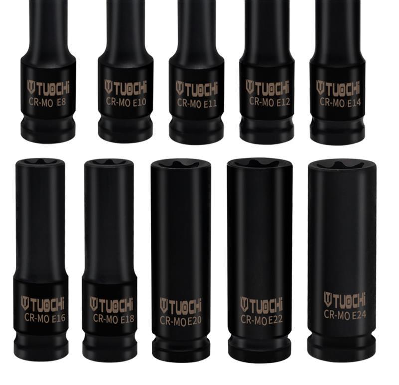 19-teiliges verlängertes E-Typ Torx-Steckschlüsselsatz mit 1/2-Zoll-Antrieb und Innenverzahnung
