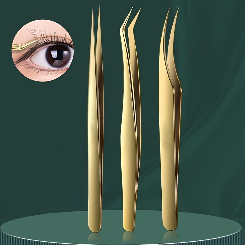 Precision Curved Eyelash Extension Tweezers Stainless Steel Eyelash Tweezers Precision Eyebrow Makeup Tool with Curved Design