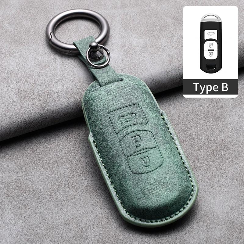 2/3 Buttons Leather Car Key Case Cover for Mazda 2 3 5 6 GH GJ Axela Atenza CX-5 CX5 CX-3 CX-7 CX8 CX-9 2016 2017 2018 CX 2020