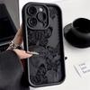 Retro Red Butterfly Silicone Couple Phone Case For iPhone 17 Air 16 E 15 14 13 12 11 Pro Max Plus Mini SE 2020 2022 Back Cover