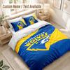 Custom Name Bedding Set 3 PiecesWarrington Wolves FC Print Duvet Cover + 2 Pillowcases Soft Bed Decor