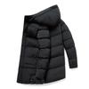 Men's Autumn Winter Zipper Warm Down Jacket Hooded Plush Solid Color  Cotton Coat