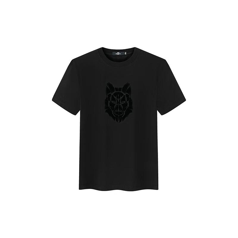 SEPTWOLVES Men's Antibacterial Cooling Wolf Head Print Round Neck T-Shirt