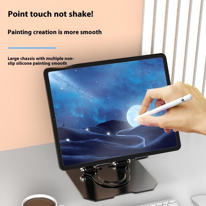 360 Degree Rotating Adjustable Tablets Stand Foldable Holder For Multiple Devices Alloy Steel Construction