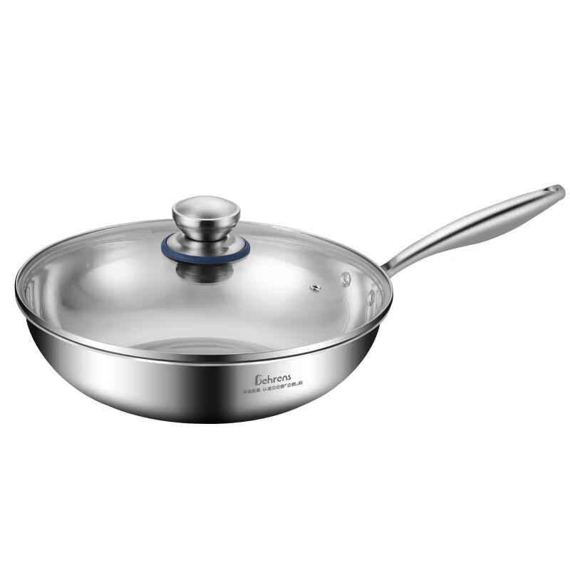 Berlens 32cm 3-Layer Stainless Steel Flat Bottom Wok