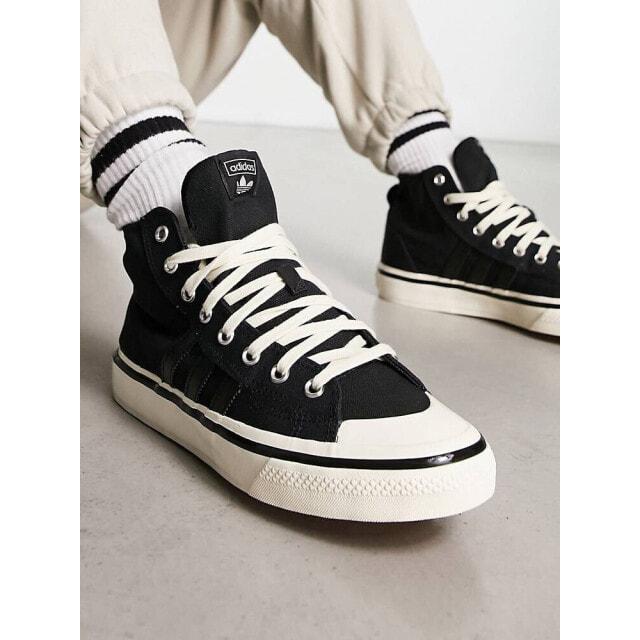 

Черно-белые кроссовки adidas Originals Nizza Hi RF