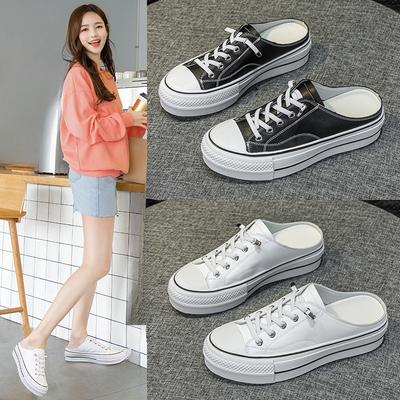 Half-slipper Shoes for Women A Lazy Person Wearing Thick-soled Flip-flops On One Foot
