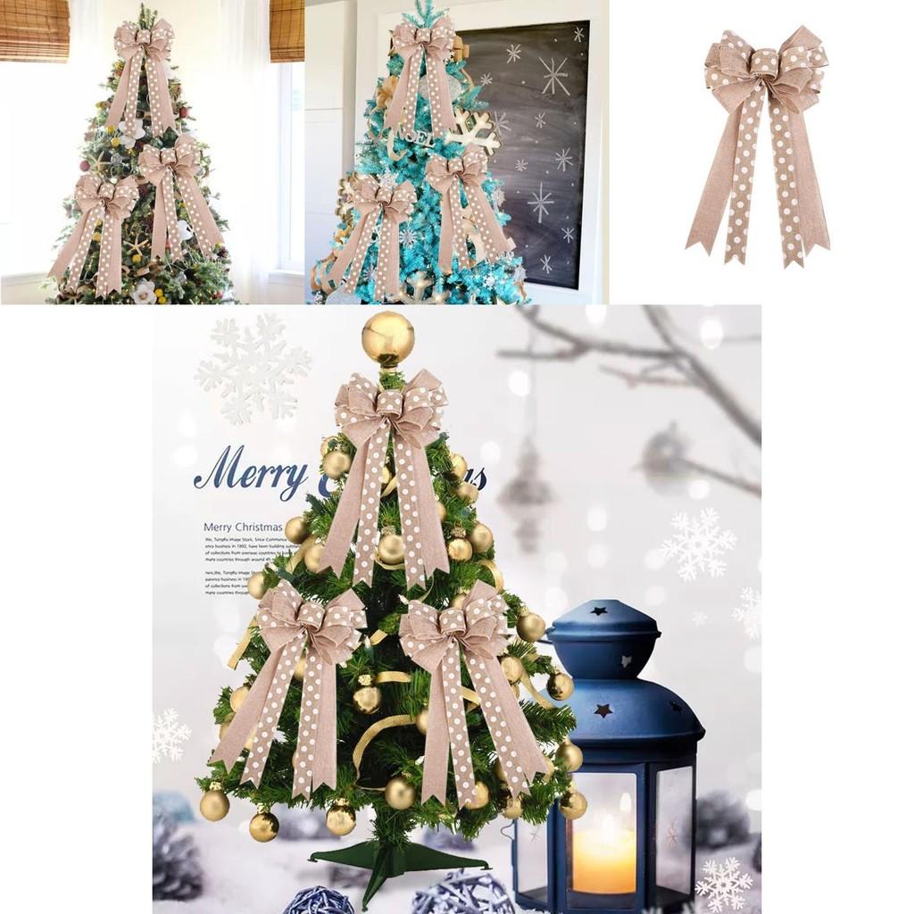 Soft Textured Beige Bow Christmas Ornaments For Stunning Holiday Tree Decor
