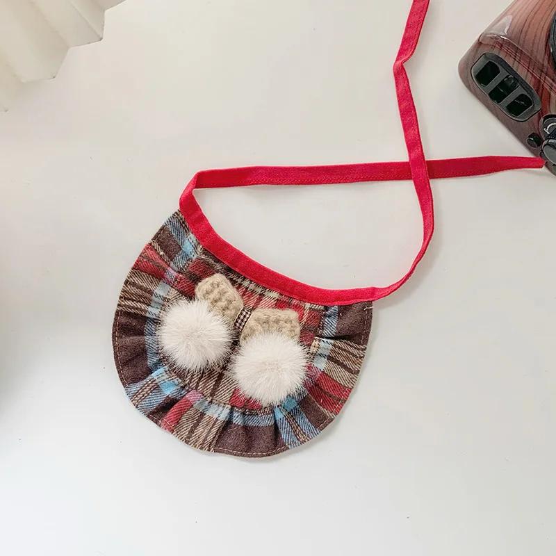 Cat Drool Bib Handmade Scarf Collar Pet Hat Bib Tie New Plaid Set Dog Bow Tie Cat Accessories Puppy Accessories (as the picture,XS)