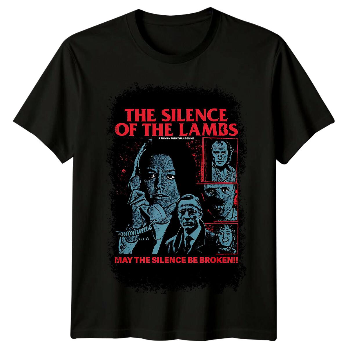 

The Silence of the Lambs (1991) Movie Poster Inspired 100% Cotton T-shirt Mens Tees Top Retro 80s Tee S