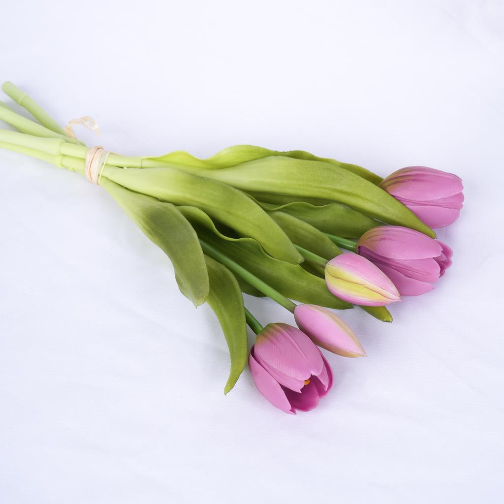 5pcs Artificial Tulip Bouquet Silicone Fake Flowers Party Decoration Living Room Table Centerpiece Floral Arrangement Decoration