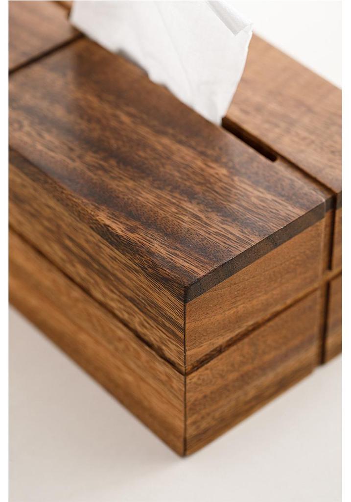 Walnut Wooden Tissue Box: Elegant Pull-Out Napkin Storage for Living Room, Coffee Table, Restaurant, Hotel, or New Chinese Style Decor.
