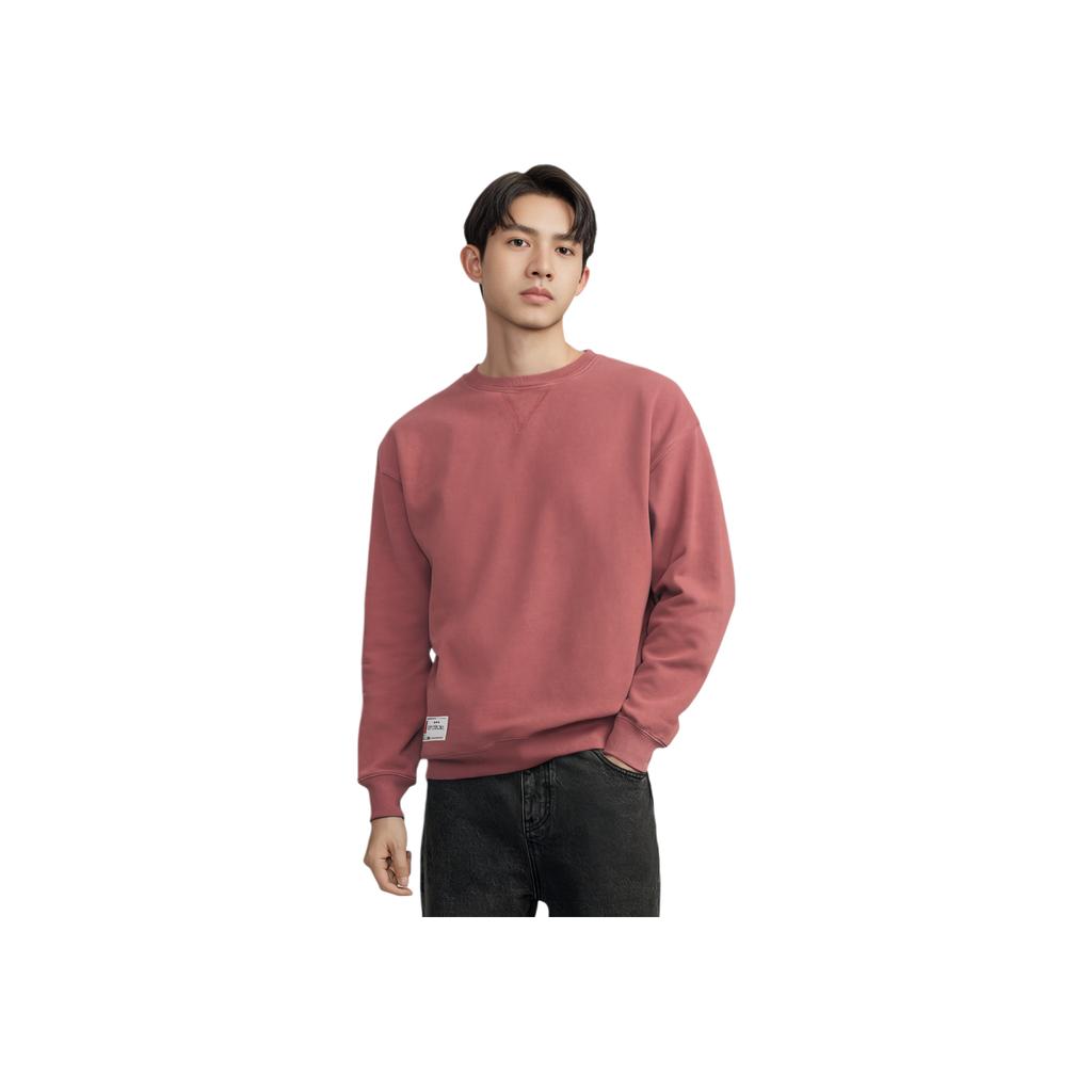 Li Ning Serie Estilo de Vida Deportivo Sudadera con Capucha de Manga Larga de Color Sólido y Corte Holgado Unisex hoodies Crimson AWDS065-3
