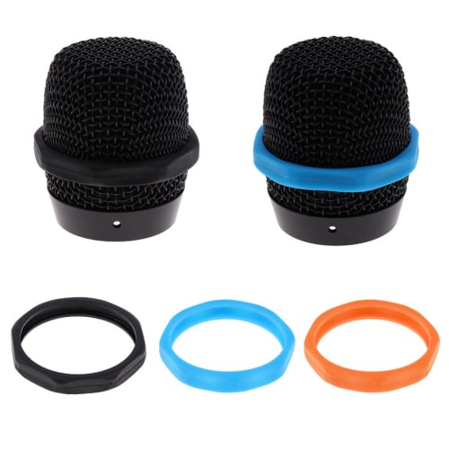 Perfk 5-Piece Microphone Slip Protective Rings, Microphone Accessories, Available in 3 Colors - Black