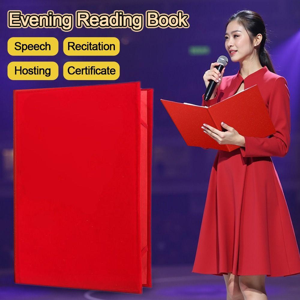 

Suede Surface Paper Cover Red Certificate Holder Good Quality Blank Folder 31x22cm