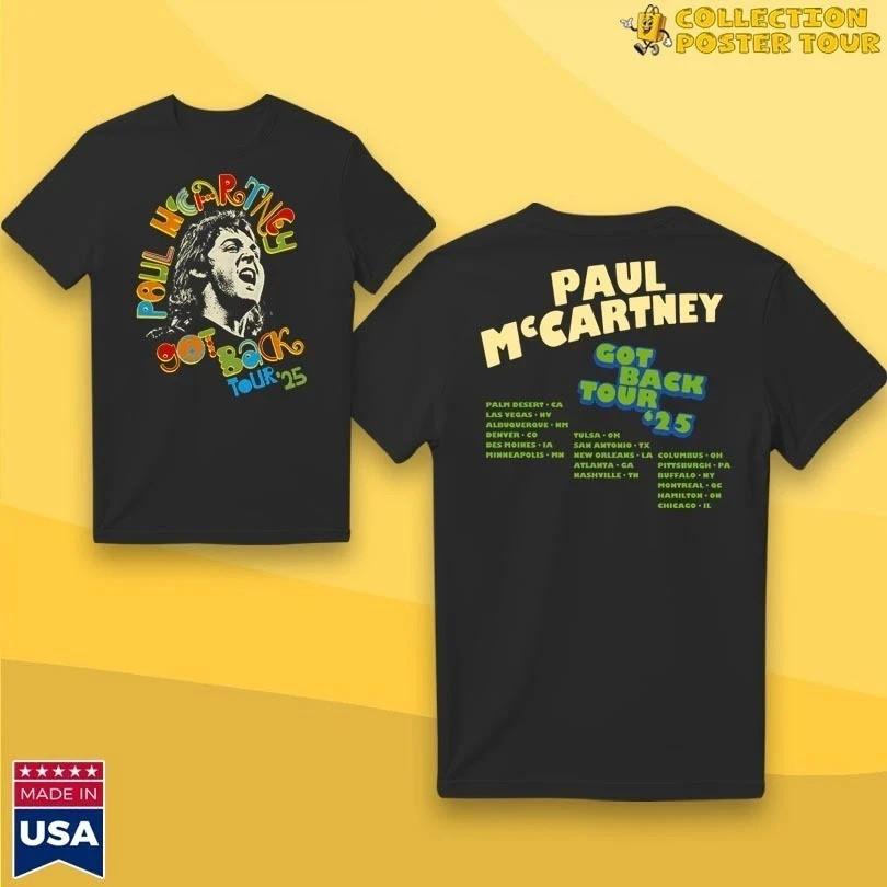 Paul McCartney Got Back 2025 Peace Unisex T-Shirt XL