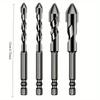3 Stück Exzentrischer Spiralbohrer Hochfeste Bohrer-Sets 6mm/8mm/10mm/12mm Metall-Spiralbohrer für Glas/Fliesen/Holz