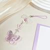 Elegant Butterfly Phone Lanyard Multipurpose Phone Charm Ornament Acrylic Pendant Mobile Accessory for Women Daily Use