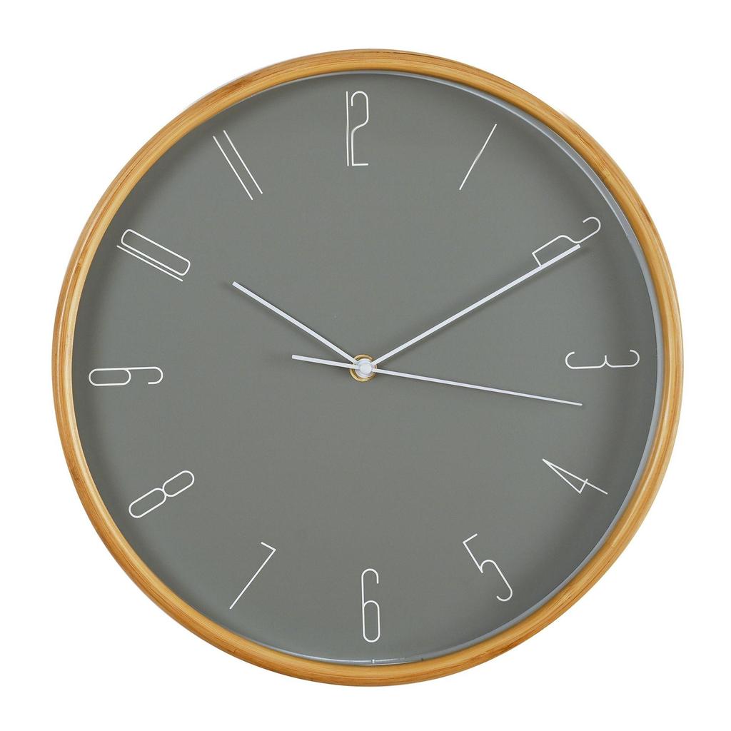 Hometime Bamboo Wall Clock 32cm - Dark Grey
