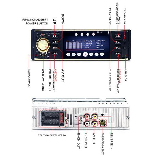 4.1 Car Radio Audio MP5 Player 1 Din Car Stereo Bluetooth Input Steering Wheel Remote Control