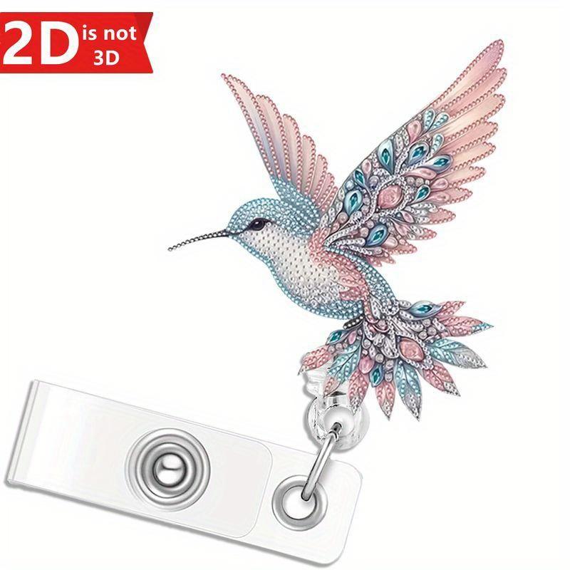 Cute Hummingbird Badge Clip - 2D Fun ID Badge Gift for Nurses, Teachers, and Office Staff.