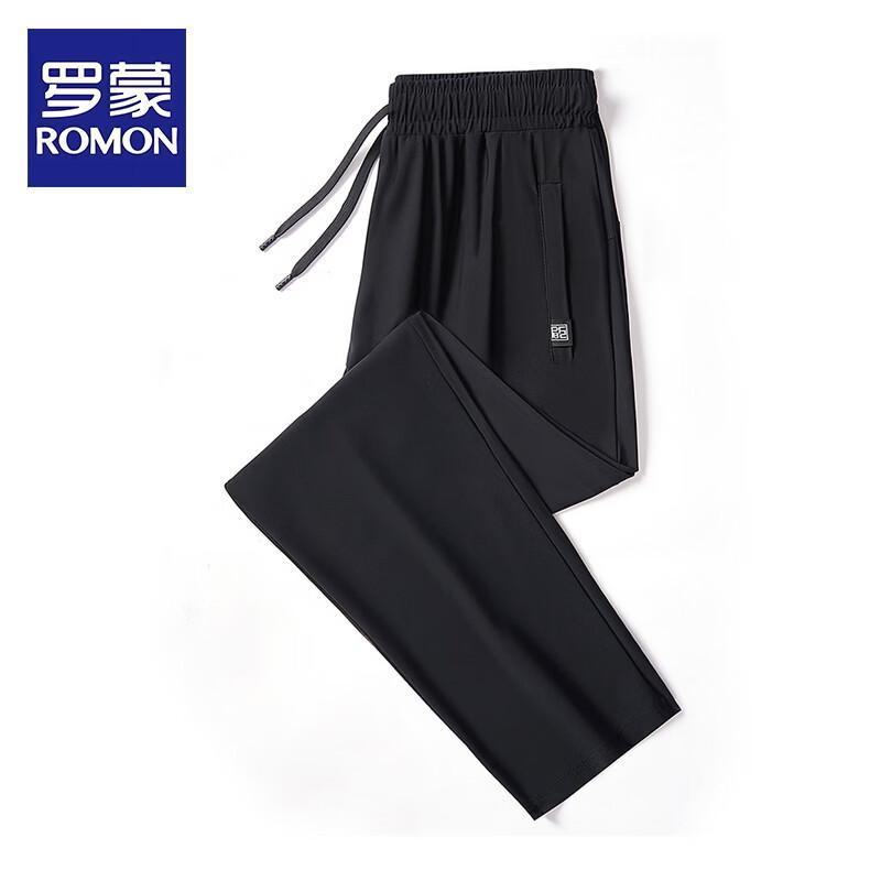 Romon Men s Summer Ice Silk Loose Fit Straight Leg Pants 5XL