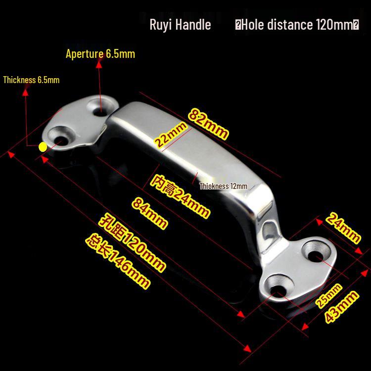 304 Stainless Steel Heavy-Duty Bow-Shaped Surface-Mounted Door Handle