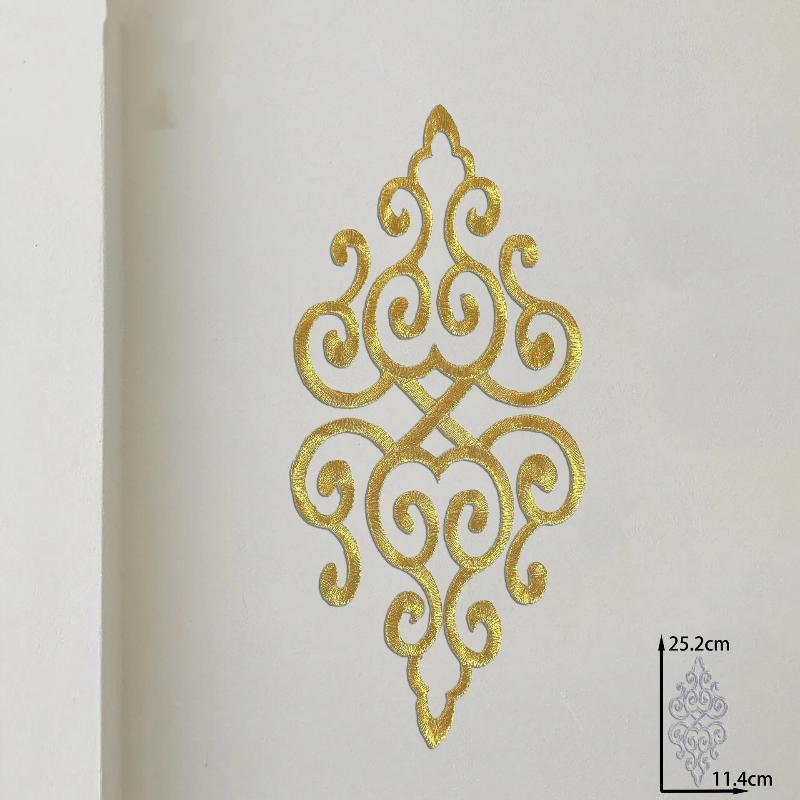 Gold Silver Floral Embroidery Cloth Patches Versatile Use DIY Craft Accessories for Stage Costume Home Textile Decor