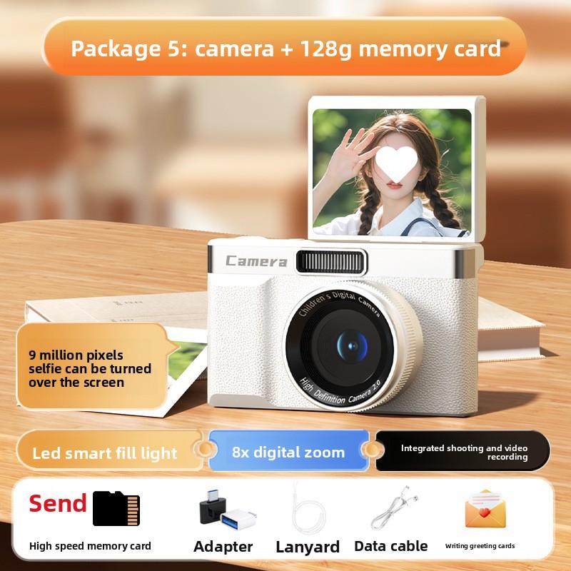 Cameră Digitală cu Două Camere de Înaltă Definiție cu Un Milion de Pixeli, Cameră Retro Accesibilă pentru Campusul Studențesc, Aparat cu Card