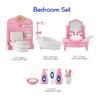 Puppenhaus Möbelset Zubehör Puppenhaus Mini Möbel Rollenspiel Schlafzimmer Wohnzimmer Badezimmer Küche Kinder Geburtstag