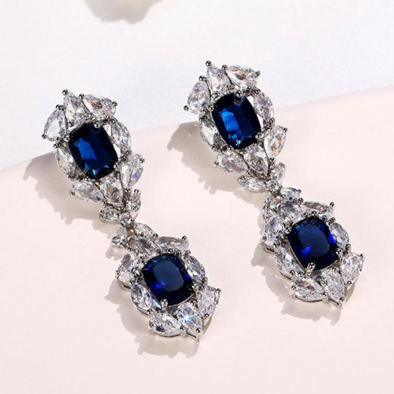 CAOSHI Schillernde Kristall-Tropfenohrringe für Damen Edle Dame Party-Accessoires für Jubiläum Zarte hochwertige Geschenke für Mama