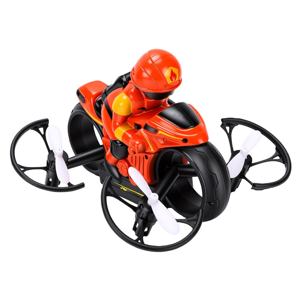 2.4G RC Flying Motorcycle, Land and Air Dual Mode Headless Remote Control Motorbike with LED Lights, 360 Degrees  Flip,