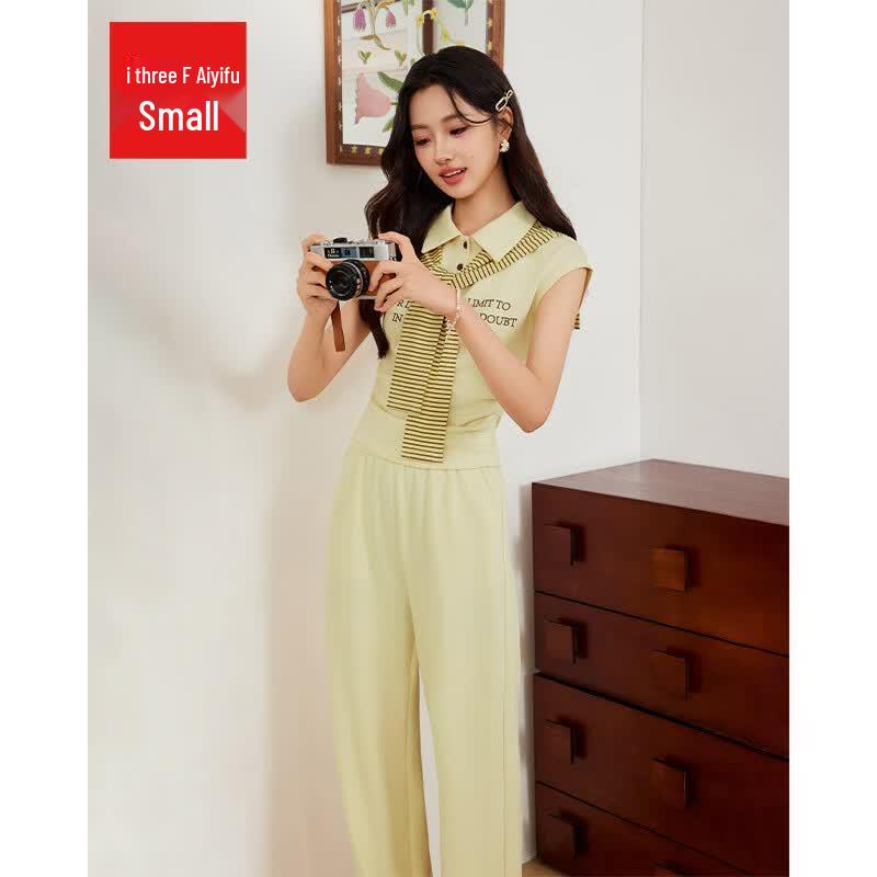 IEF Women s Petite 2026 Summer Polo Collar Casual Set S