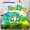 Brazil National Football Team Pattern Bedding,Quilt Set Quilt Cover Pillowcase Home Birthday Gift(1 * duvet cover + 2 * pillowcase, without core)