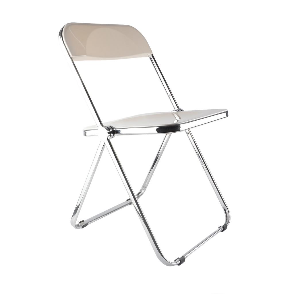 Folding Chair INS Style Folding Design Transparent Durable Sturdy Metal Foldable Chair for Party